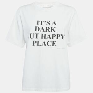 Victoria Victoria Beckham White Printed Cotton Crew Neck T-Shirt M